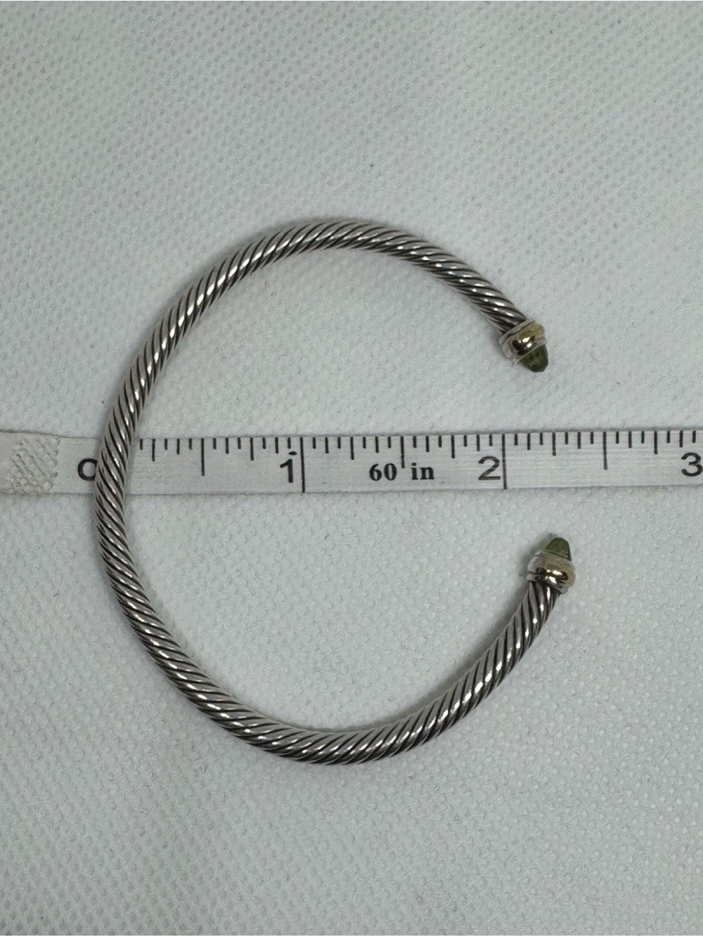 David Yurman Cable Classic 4mm Peridot 14k Gold Sterling Bracelet M READ - Picture 8 of 16